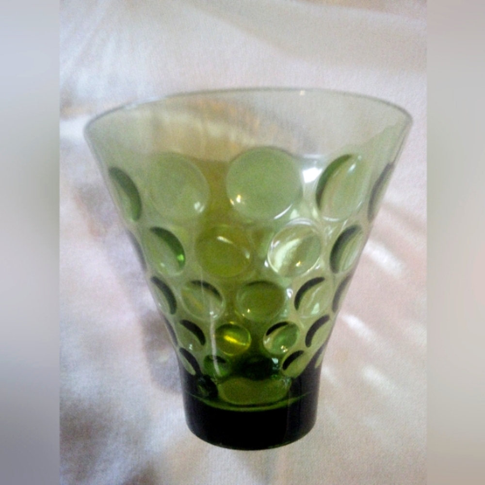 Vintage Green Atlas Glass Vase